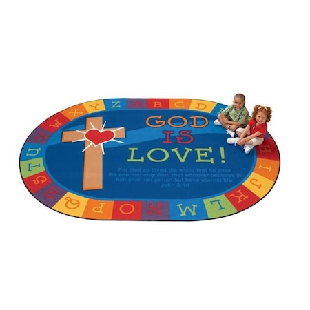 Wall-To-Wall God is Love Learning Rug; 6 ft. 9 in. x 9 ft. 5 in. WA54076